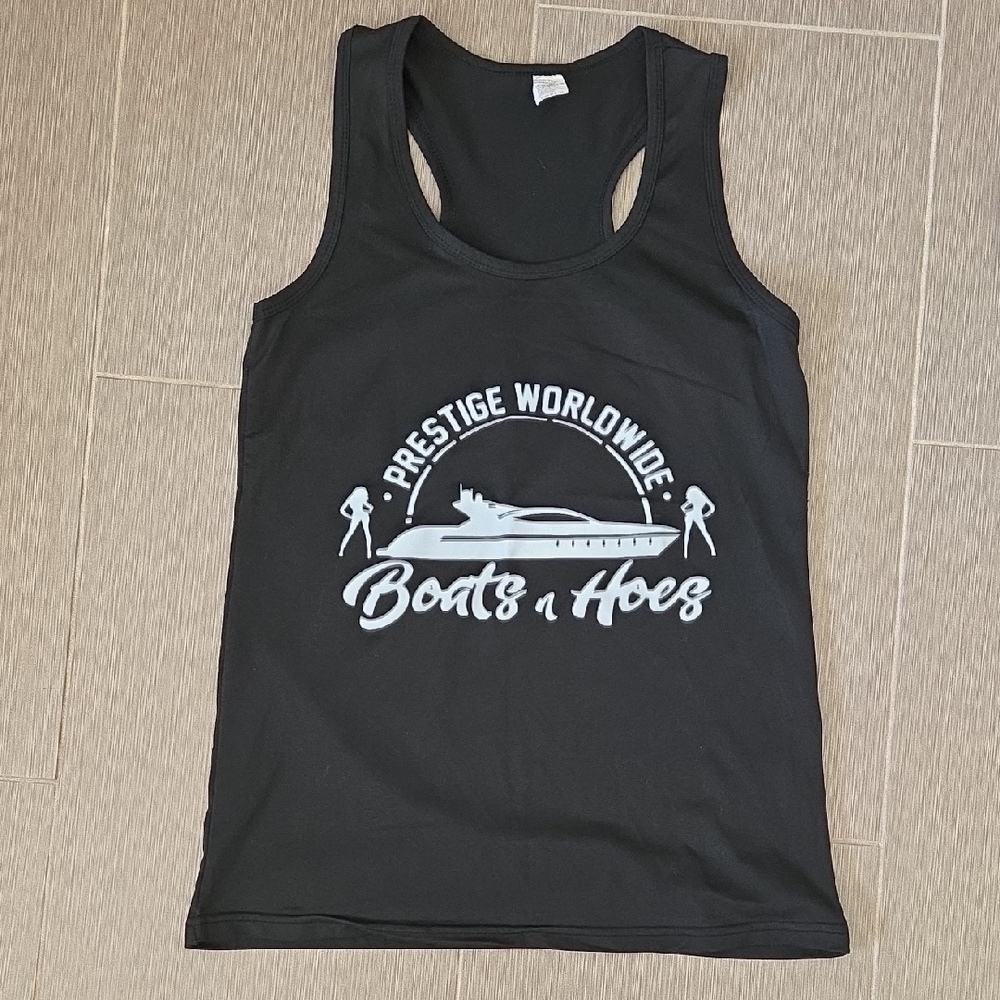 Black Graphic Tank Top Prestige Worldwide